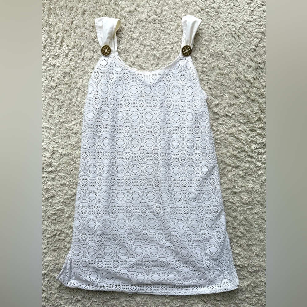 Women's Jaclyn Smith White Crochet Cover-Up Dress Size M
